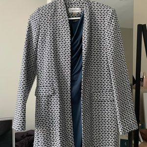 Calvin Klein white-blue-black tweed jacket